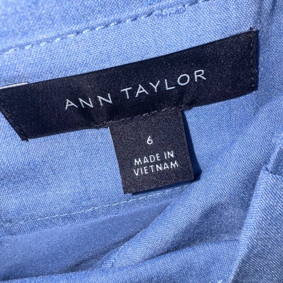 Ann Taylor Blue Pencil Skirt with Tie Front - Picture 3 of 9